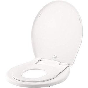 lot 17044 image: Little2Big 81SLOW 000 Toilet Seat with Built-In Potty Training Seat, Slow-Close, and will Never Loosen, ROUND, White