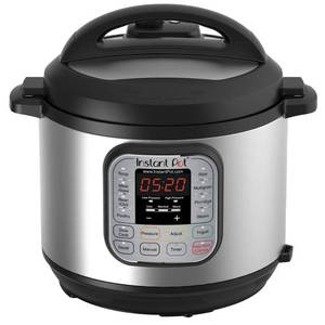 lot 17054 image: Instant Pot - 6 Quart Duo 7-in-1 Electric Pressure Cooker - Silver - brushed stainless steel