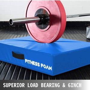 lot 17064 image: Happybuy 6 inch Barbell Crash Cushion Pad, Weightlifting Protector Falling Pad, Blue Cushioned Foam Mat,for Olympic Weightlifting -Broken Zipper