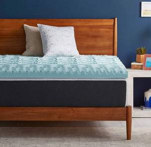 lot 2080 image: LUCID 3 Inch Gel Memory Foam Plush - Cooling Targeted Convoluted Comfort Zones mattress topper, Queen