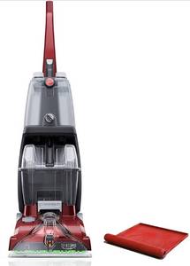 lot 18033 image: Hoover Power Scrub Deluxe Carpet Cleaner Machine, Upright Shampooer, with Storage Mat, FH50150B, Red