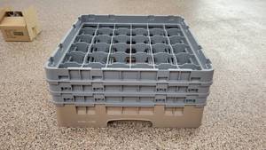 lot 4533 image: Cambro Gray  Tan Wine Glass Racks
