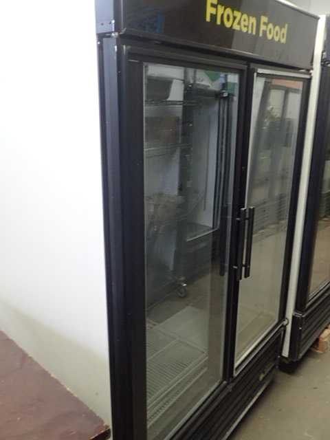lot 150 image: True GDM-49F Glass Swing Door Merchandiser Freezer with LED Lighting - 49 Cu. Ft.