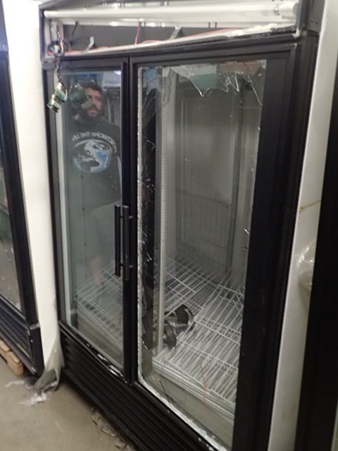 lot 151 image: True GDM-49F Glass Swing Door Merchandiser Freezer with LED Lighting - 49 Cu. Ft.