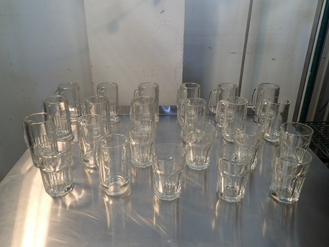 lot 167 image: (8) Water Glasses and (15) Glass Mugs