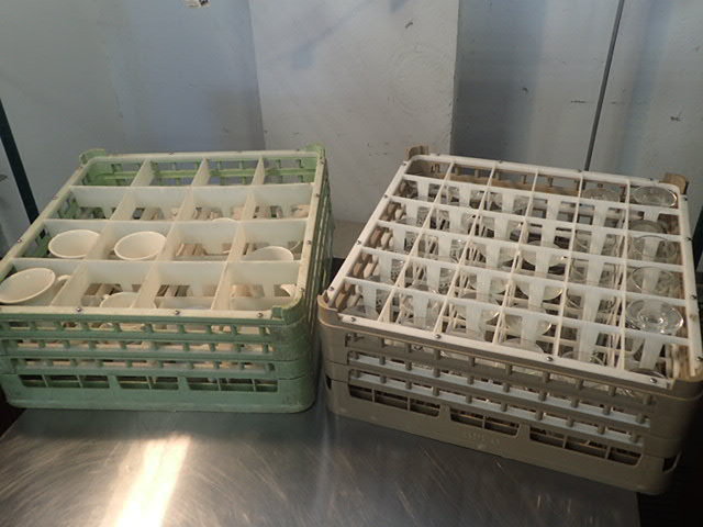 lot 172 image: (2) Glass Racks with Glassware and Coffee Mugs Included