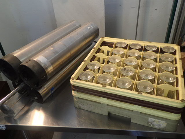lot 174 image: Cup Dispenser and Glass Rack, Including Wine Glasses