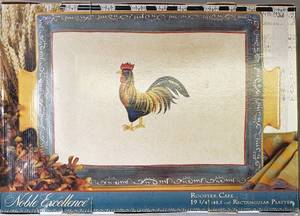 lot 11 image: Noble Excellence, Rooster Cafe 19 14 (48.5 cm) Rectangular Platter