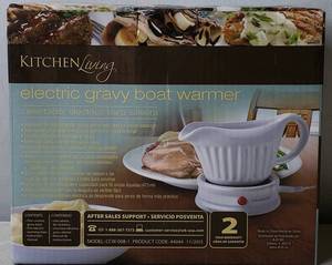 lot 18 image: NEW ORIGINAL PACKAGING KITCHEN LIVING ELECTRIC CERAMIC GRAVY BOAT WARMER 16 OZ.