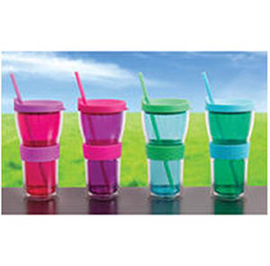 lot 22 image: Four Piece Colorful Shatter Resistant Double Wall Insulated Tumbler Set