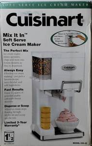 lot 39 image: Cuisinart Soft Serve Ice Cream Maker, (112 Qt. Capacity)