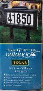 lot 53 image: Sarah Peyton Solar Address Sign Led Plaque Stake Street Number Lighted (6-0)