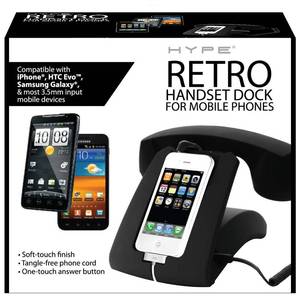 lot 63 image: Hype - Rotary-style Retro Handset For Select Mobile Phones And Tablets - Black