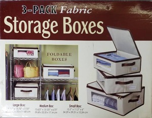 lot 75 image: 3Pack Fabric Storage Boxes