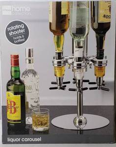 lot 85 image: JCPenny Home Collection, Liquor CarouselRotating Shooter, Holds 6 Bottles