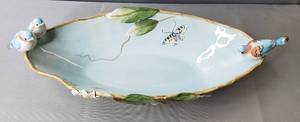 lot 87 image: Fitz And Floyd, Toulouse Center Piece Bowl, Les Oiseaux, 24 x 10 x 4