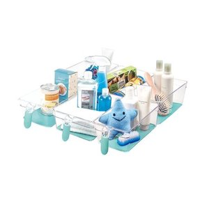 lot 93 image: 6-Piece Handled Storage Bin Set - Color Teal