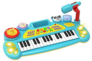 lot 49238 image: Toymaker English Electric Organ for Toddler Animal Shape Piano for Kids Keyborad with Microphone AUX