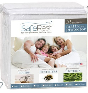 lot 49287 image: SafeRest Mattress Protector �� Queen, White