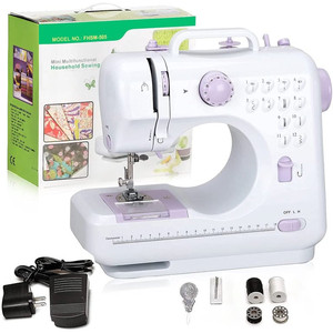 lot 49301 image: 12 Stitches Sewing Machine, Multifunctional Mini Portable Sewing Machine Basic Easy to Use for Adults and Kids, Two-Thread Lockstitch with High & Low Adjustable Speeds