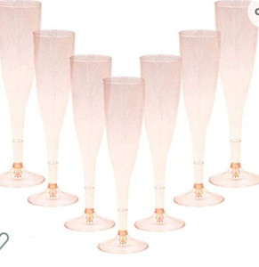lot 49310 image: Homy Feel Rose Gold Glitter Plastic Rose Gold Wine Glasses