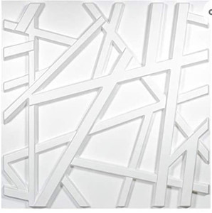 lot 49330 image: Art3d Matt White PVC 3D Wall Panel Geometric Crossing Lines Cover 32 Sqft, 13 panels