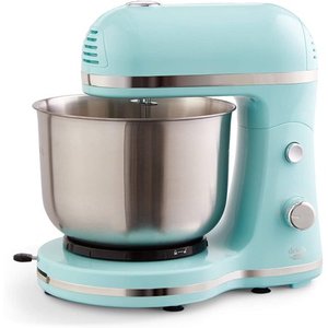 lot 49372 image: Delish by Dash Compact Stand Mixer 3.5 Quart with Beaters & Dough Hooks Included - Aqua, Blue (DCSM350GBBU02)