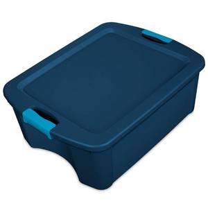 lot 49443 image: Sterilite 14447406 Carry Tote, 12 gal Capacity, Plastic, True Blue
