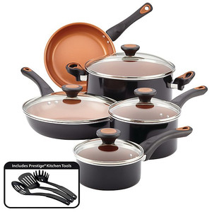 lot 49444 image: Farberware� Glide�� Nonstick Copper Ceramic Cookware Set in Copper