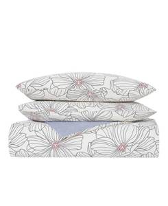 lot 49452 image: Match Point Floral 3 Piece Comforter Set, Queen Bedding, COMPLETE SET