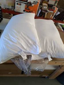 lot 49453 image: TWO KING SIZE PILLOWS, BRAND UNKNOWN