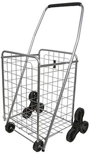 lot 49470 image: Helping Hand Deluxe Stair Climber Cart in Silver  Folding Cart Holds Up to 60 lbs - Great for Shopping, Camping, Sport Events, & Much More