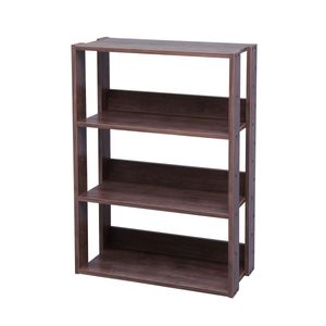 lot 49473 image: IRIS USA, Mado 3-Shelf Wide Open Wood Shelving Unit, Dark Brown
