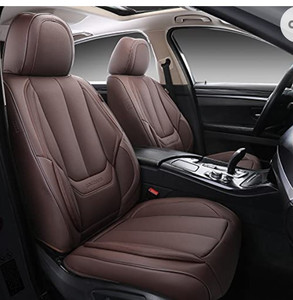 lot 49485 image: Coverado Front and Back Seat Covers 4 Pieces, Waterproof Nappa Leather Auto Seat Protectors