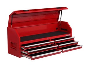 lot 94 image: Husky 61 in. W 6 Drawer Tool Chest TOP ONLY in Gloss Red