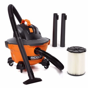 lot 120 image: RIDGID 6 Gal. 3.5-Peak HP NXT WetDry Shop Vacuum with Filter, Hose and Accessories, OrangesPeaches