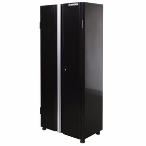 lot 197 image: Husky Ready-to-Assemble 24-Gauge Steel Freestanding Garage Cabinet in Black (30 in. W x 72 in. H x 18 in. D)