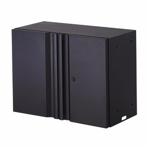 lot 203 image: Husky Regular Duty Welded 24-Gauge Steel Wall Mounted Garage Cabinet in Black (24 in. W x 18 in. H x 12 in. D), Matte black powder coating