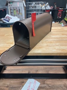 lot 207 image: Gibraltar Mailboxes Franklin Medium, Steel, Post Mount Mailbox, Bronze wBrass Finish, FM11BZ01