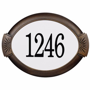 lot 273 image: Classic Cast Aluminum Address Plaque, Antique Bronze
