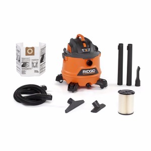 lot 285 image: RIDGID 14 Gal. 6.0-Peak HP NXT WetDry Shop Vacuum with Filter, Hose and Accessories, OrangesPeaches