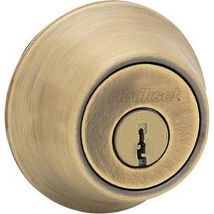 lot 312 image: Kwikset 665 Double Cylinder Deadbolt, Antique Brass, 96650-493