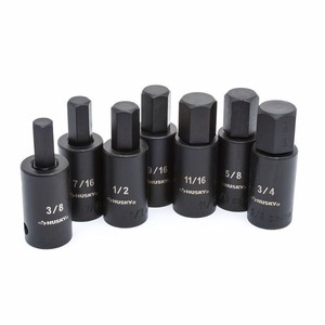 lot 343 image: HUSKY 12 in. Drive Hex Bit Impact Socket Set SAE (7-Piece)