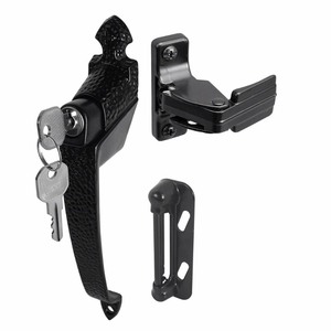 lot 345 image: Prime-Line 1-34 in., Black, Colonial Push Button Lock with Key