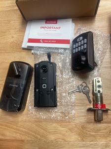 lot 356 image: Kwikset 99140-024 SmartCode 914 Traditional Smart Lock Keypad Electronic Deadbolt Door Lock with SmartKey Security and Z-Wave Plus, Venetian Bronze