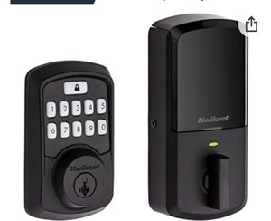 lot 357 image: Kwikset 99420-003 Aura Bluetooth Programmable Keypad Door Lock Deadbolt Featuring SmartKey Security, Iron