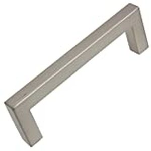 lot 366 image: 10 Pack, GlideRite 3-34 in. Center Solid Square Bar Pull Cabinet Hardware Handles, Satin Nickel, Pack of 10