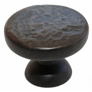 lot 370 image: 10 Pack, GlideRite 1.125 in. 10 pack Round Rustic Hammered Cabinet Knob, Oil Rubbed Bronze