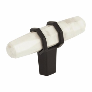 lot 375 image: 6 count of Amerock Carrione 2-12 in (64 mm) Length Marble WhiteBlack Bronze Cabinet Knob