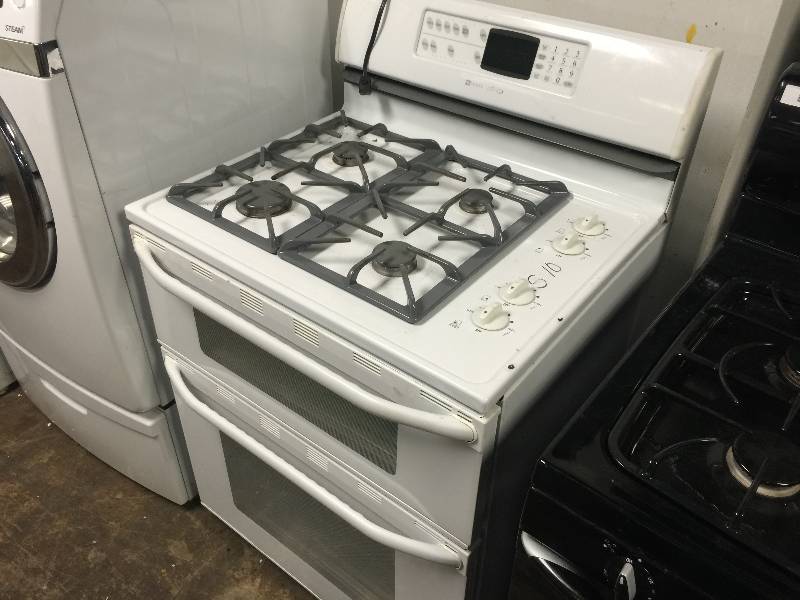 Maytag Gemini 30" White Double Oven Freestanding Gas Range HOME
